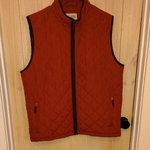 Field & Stream Vibrant Burnt Orange Quilted Vest Size Large